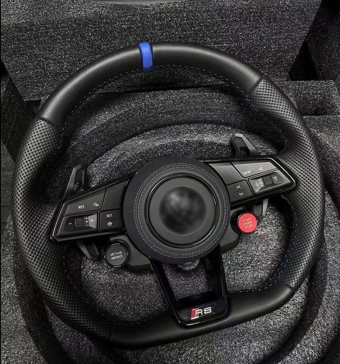 Azul-Botón doble + conjunto de paletas