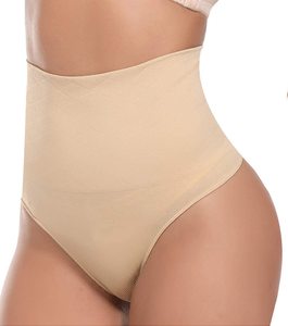 高腰紧身丁字裤女美体性感提臀露臀大码内衣