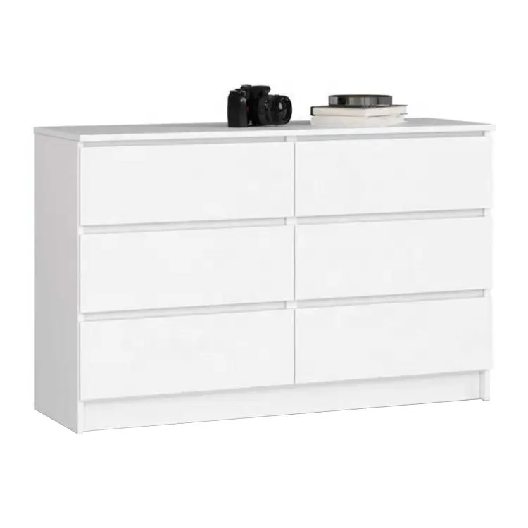Custom white dressers bedroom furniture wood storage cabinet 6 drawers