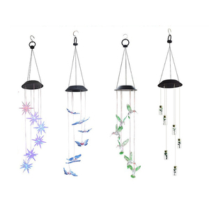 Cuerdas DE LUZ DE carillón de viento solar Luz colgante de jardín LED que cambia de color con cuerpo de PVC Idea de regalo de colibrí nominal IP65 - Product Image 1