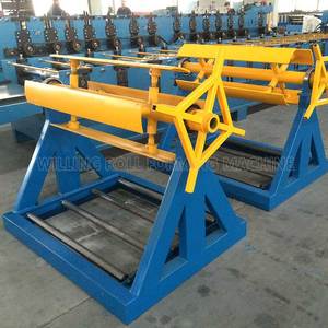Desenrollador automático de bobina de acero hidráulico de 10 toneladas, maquinaria para hacer tejas de construcción con núcleo de motor, tipo rodillo, desenrollador - Product Image 1