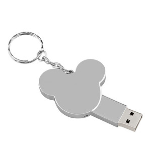 Cute Mini Metal Usb <strong>Flash</strong> Drives 128gb 64gb 32gb Pen Drive With Key Chain Pendrive <strong>Animal</strong> Memory Stick