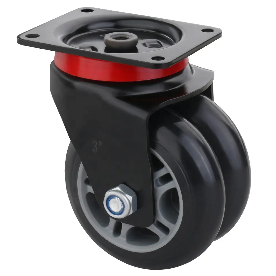 S-S roda ganda agv roda kastor 2 2.5 3 4 inci pilihan diameter