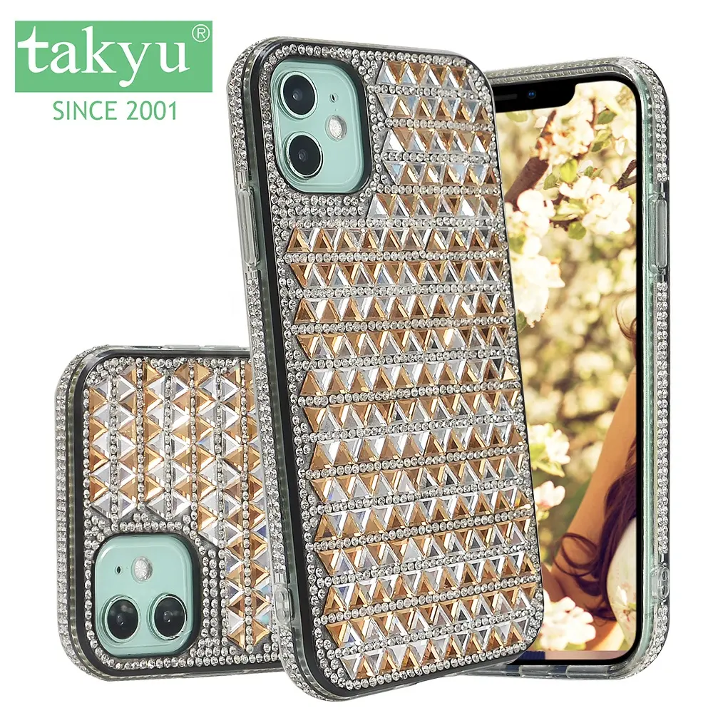 Premium bling 2 in 1 di Lusso Rhinestone del Diamante di Scintillio Cassa Del Telefono per il iPhone 12 11 XR X XS Max Hybrid caso antiurto