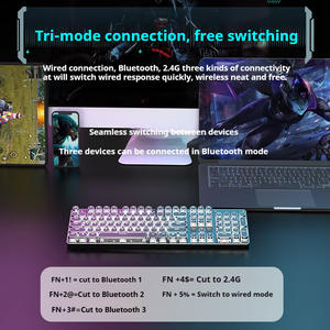 EWEADN 87-Key USB Teclado Mecânico Sem Fio Nova Marca Kailh com 87 Teclas Padrão para Jogos de Negócios e Escritório Digitação