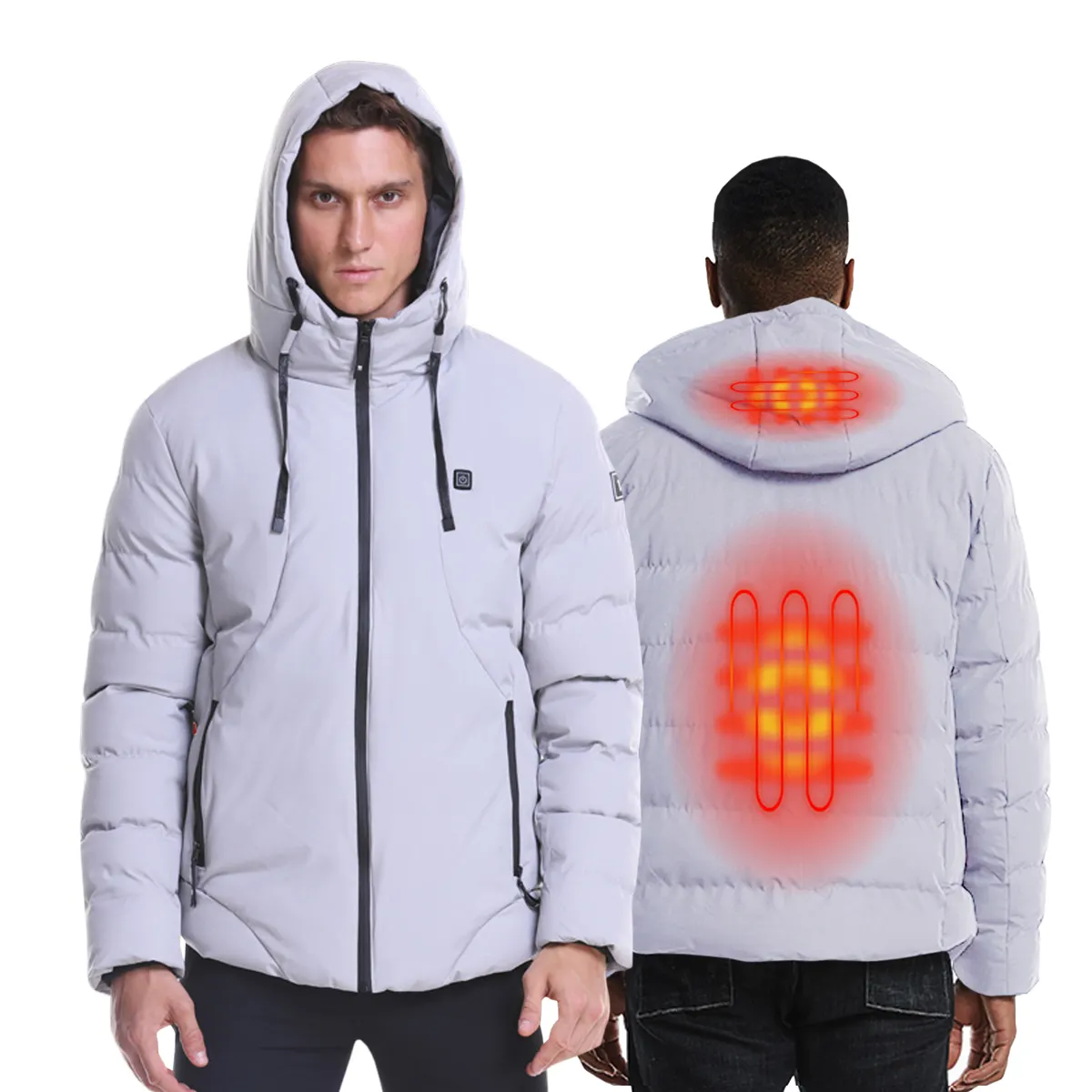 Sidiou Group giacche riscaldate Unisex gilet in cotone esterno USB riscaldamento cappotto con cappuccio giacca termica invernale per riscaldamento elettrico