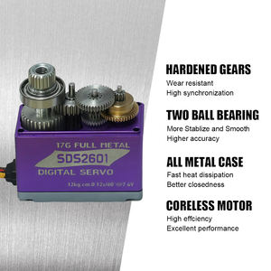 เซอร์โวมอเตอร์ขนาดเล็กไร้แกน26g, เซอร์โวมอเตอร์14kg 0.09S 8.4V เกียร์โลหะเคสอลูมิเนียมพวงมาลัย2BB สำหรับชิ้นส่วนรถยนต์หุ่นยนต์เครื่องบิน RC - Product Image 5