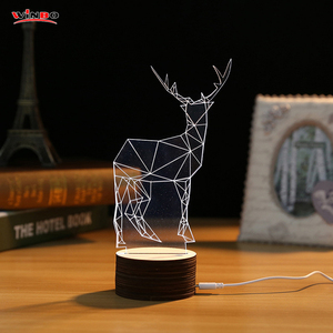 Winbo 3D USB Bedside Optische Täuschung lampe USB Acryl Tier lampe Anime Muster Visuelles <span class=keywords><strong>LED</strong></span> Nachtlicht