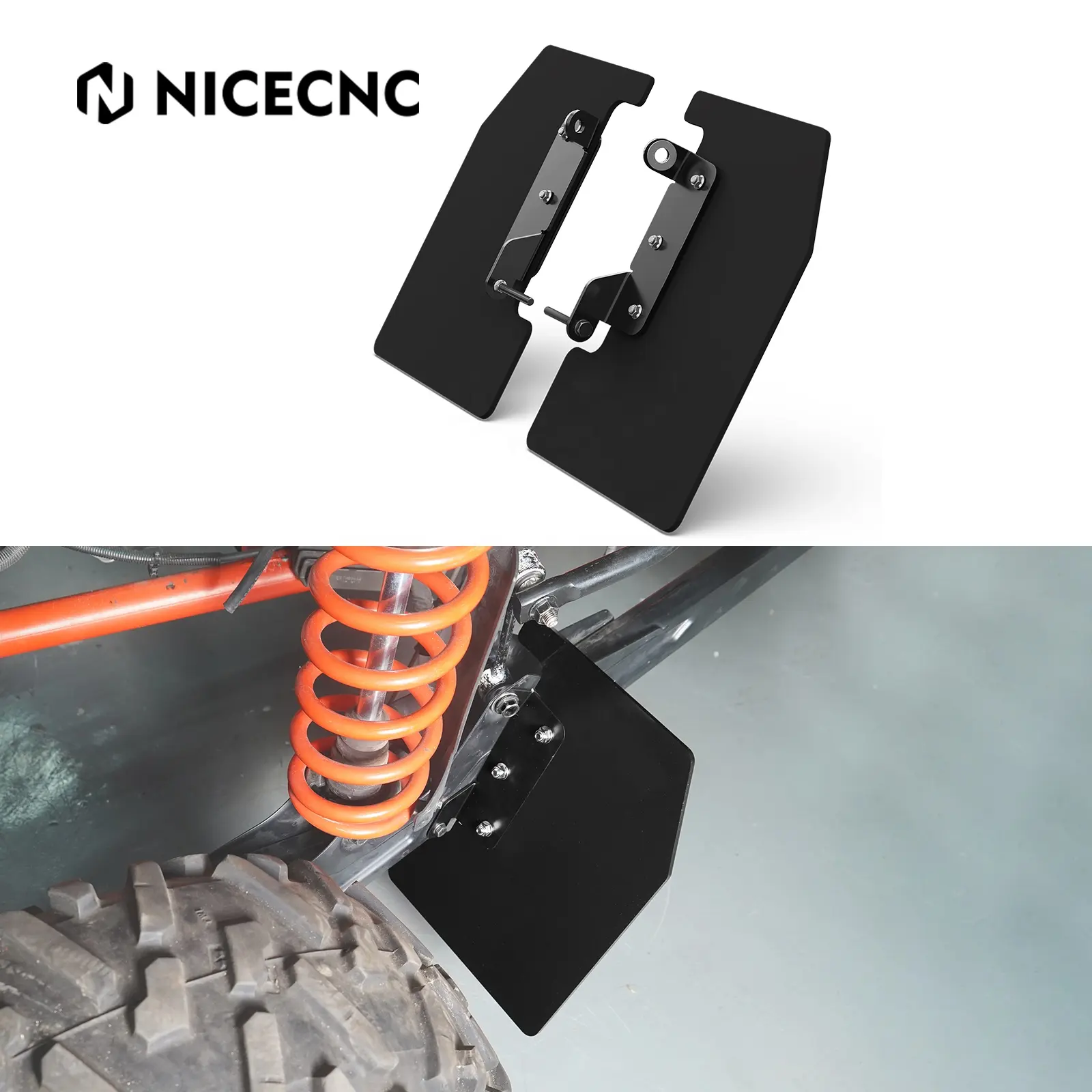 NiceCNC roda traseira Rock Deflector Mud Guard Kit para Can-Am Maverick X3 4x4 Turbo DPS 2017-2018