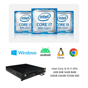 Core I5 I7 Intel OPS PC Black Mini Embedded <strong>Computer</strong> with USB Fan for Interactive Smart Board - Product Image 3