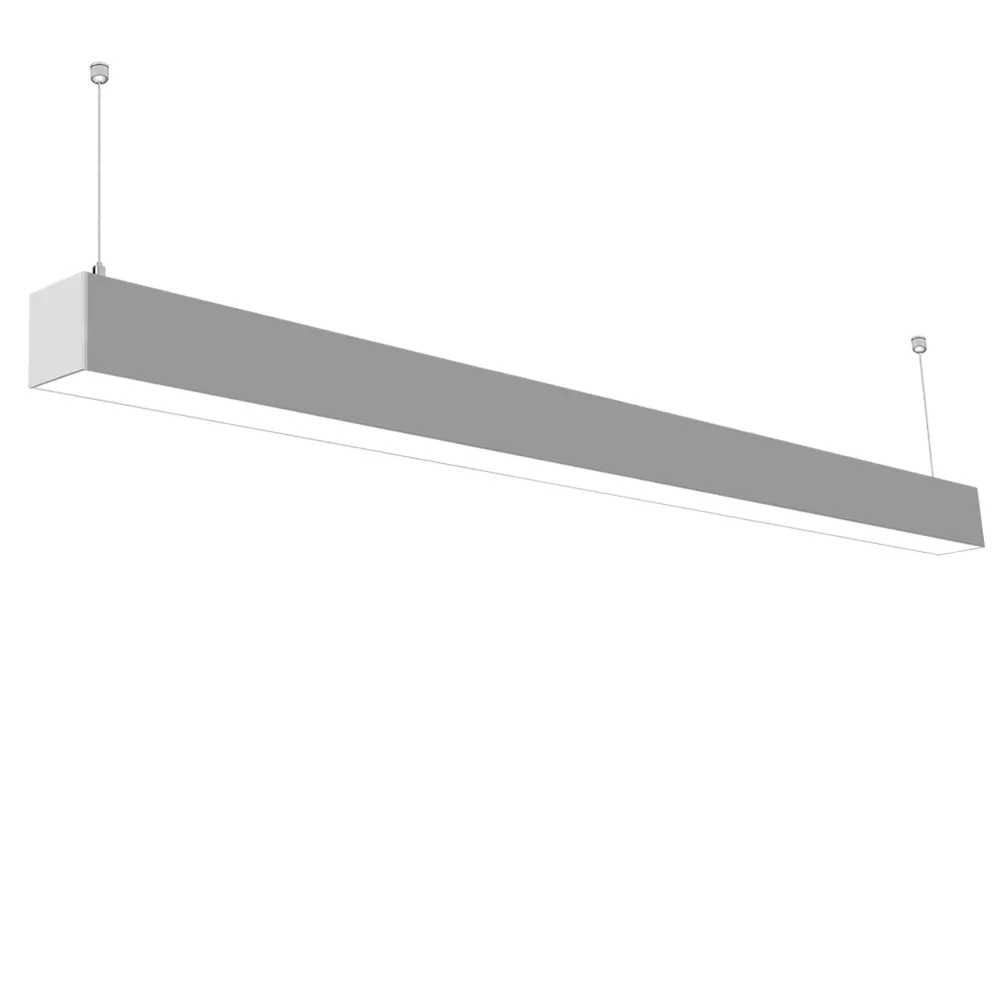Luz LED lineal para oficina, lámpara colgante de aluminio con perfil de 75mm, 1,2 m y 1,5 m, 100lm/w