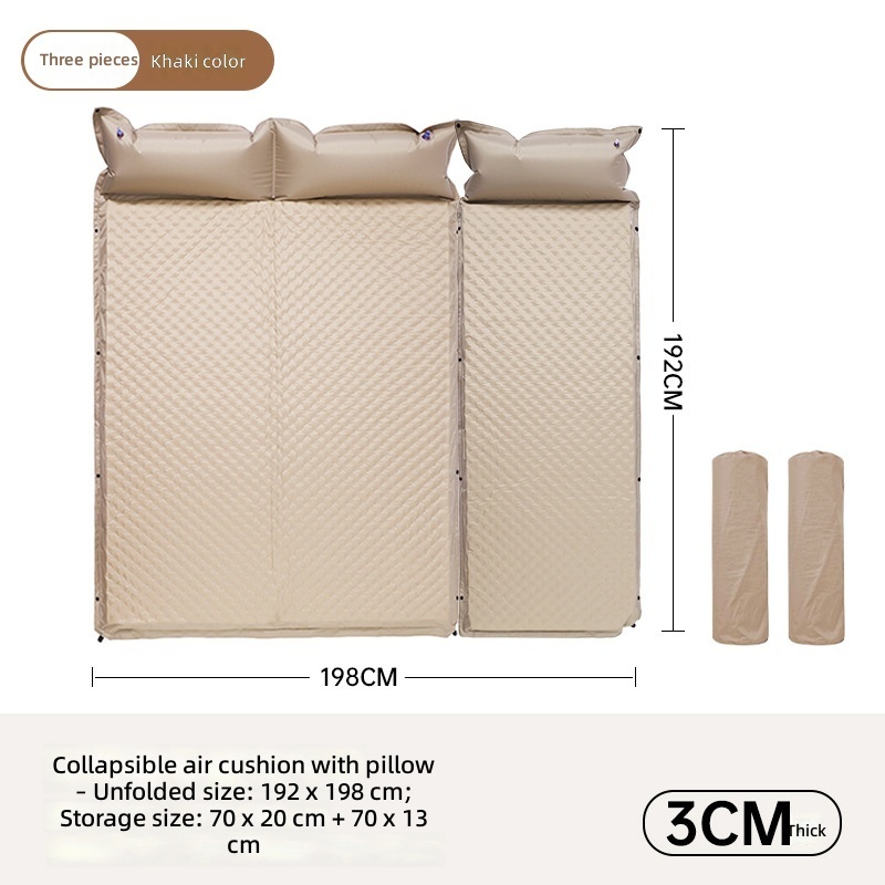khaki 3cm auto inflate mattress-3 people
