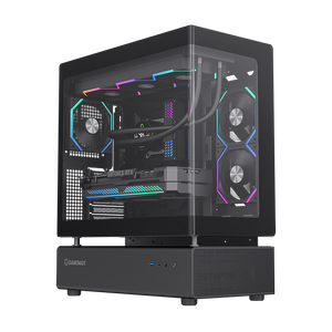 GAMEMAX N80 BK oyun PC durumda ayrılabilir modüler tasarım 6 ARGB hayranları ile 270 kapsama tam kule ATX kavisli cam oyun kasası - Product Image 1