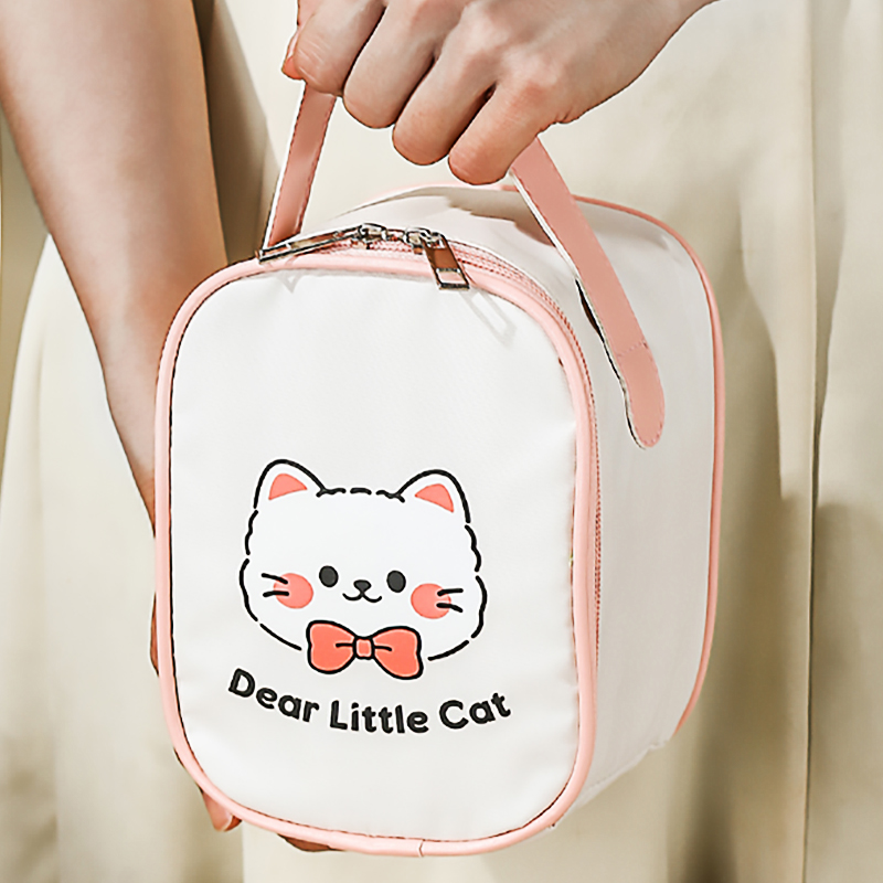 pink+kitty sticker-insulated bag