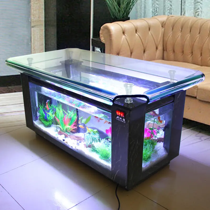 Turtle goldfish bowl tea table fish bowl aquarium bottom filtration 1.2m 1m 1.5m custom Factory price customized spot