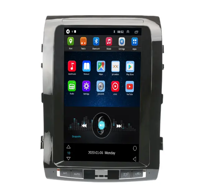 شاشة تعمل باللمس راديو تلقائي ستيريو الوسائط المتعددة مشغل أسطوانات للسيارة لاعب لتويوتا لاند كروزر LC200 2008-2015 نظام ملاحة GPS مع واي فاي