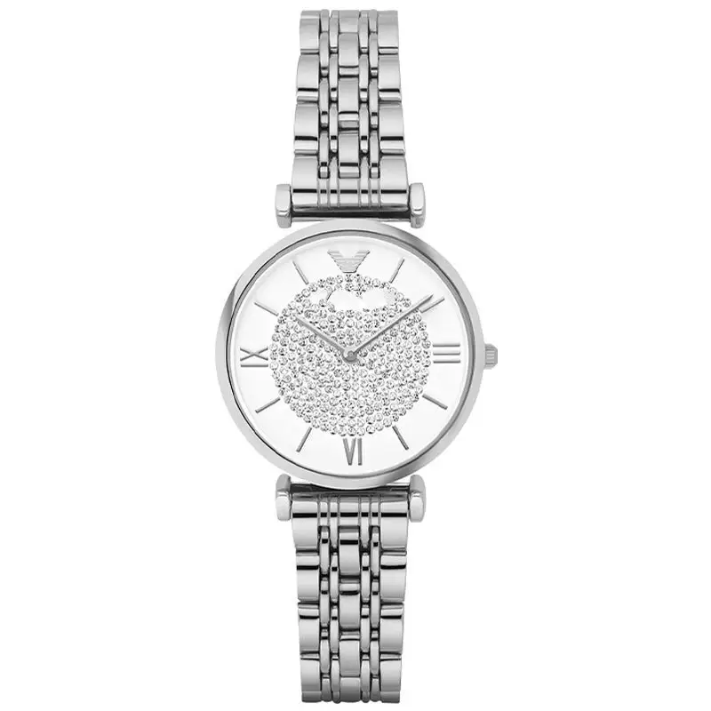 Estilo occidental Moda Luz Lujo Flash Diamante Reloj Simple Reloj de mujer Reloj de cuarzo resistente al agua