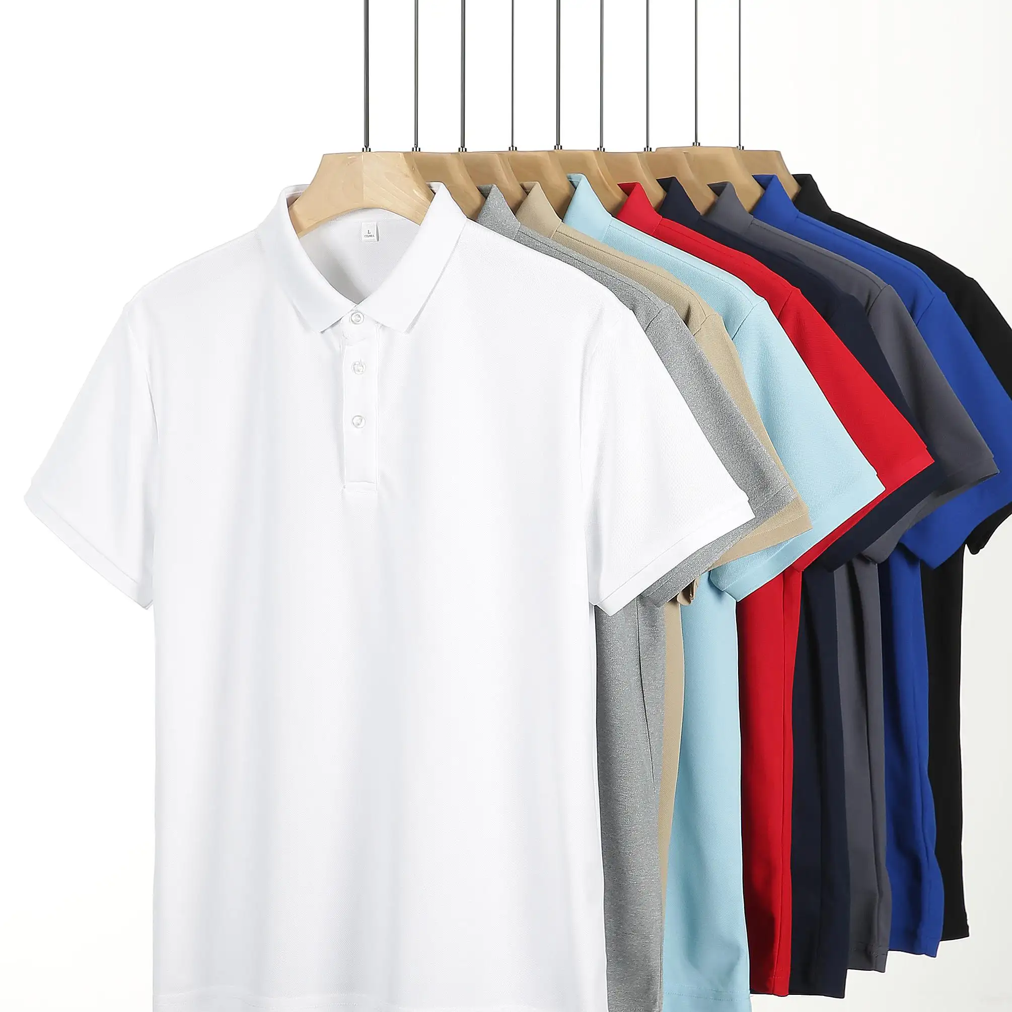 cheap women's 92 polyester 8 spandex sublimation logo blank black golf polo shirts for men 100 cotton Men's polo shirt