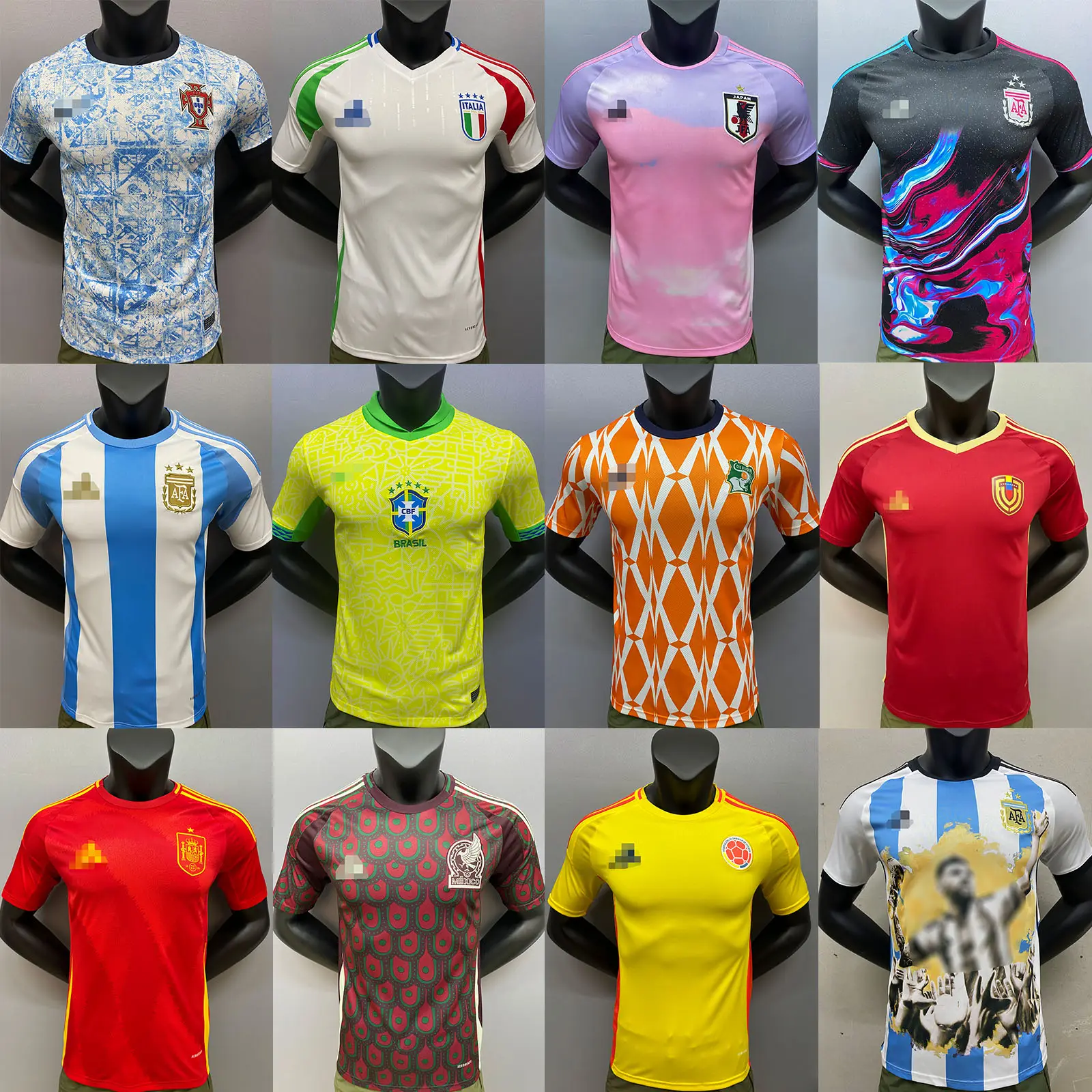 New 2024 national team brazil germany belgium portugal spain france away home football shirt jerseys soccer wear