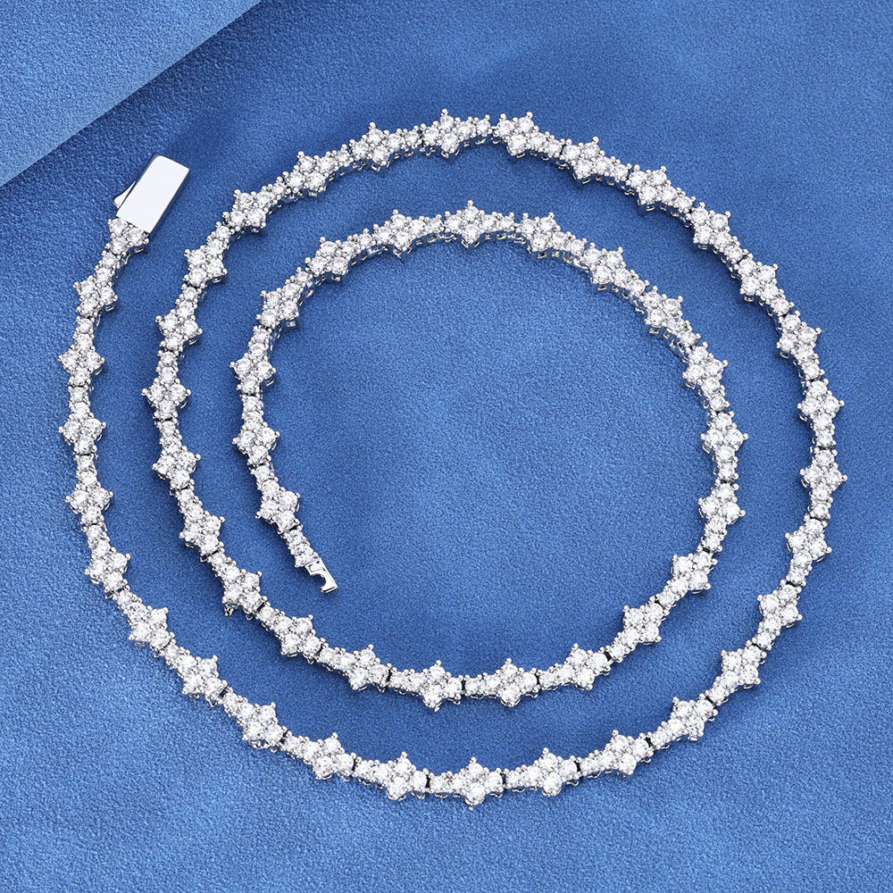 ทองคำขาว (กว้าง6.5มม.)-สร้อยคอ16นิ้ว (ยาว40.64ซม.)