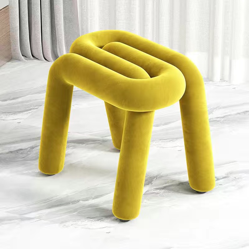 Tabouret court jaune