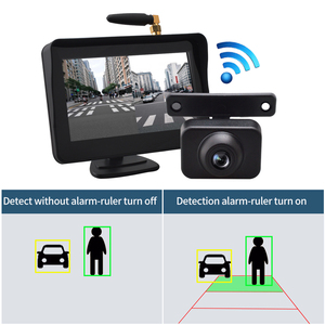 Sistema de visión trasera de cámara de respaldo de coche inalámbrico AI 2 canales pantalla dividida de 5 pulgadas - Product Image 3