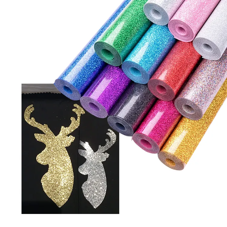 Reutilizável Ferro Branco Em 12 Polegada X 5Ft Pu Firefly Multicolor Gold 3D Puff Transparente Vermelho Arco-íris Htv Glitter Vinil Heat Transfer