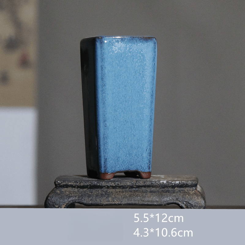 Jun Glaze Small Square Cylinder Pot