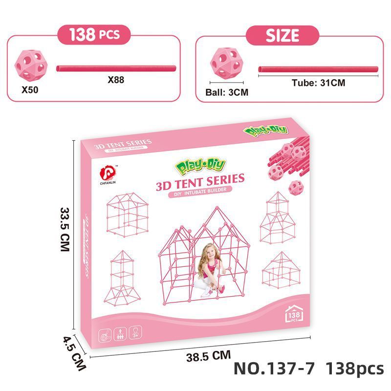 137-7 Tente rose 138PCS