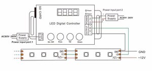 HC008 DC 5V 12V 24V программируемый RF 4 клавиши RGB контроллер 2048 пиксельный 133 эффект светодиодный пиксельный контроллер - Product Image 4