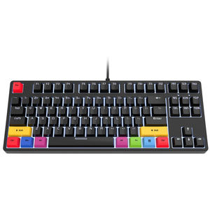 HXSJ L600机械游戏键盘RGB USB 2.0，带87键白光红色发光二极管黑色USB C型ABS有线人体工程学键盘 - Product Image 1