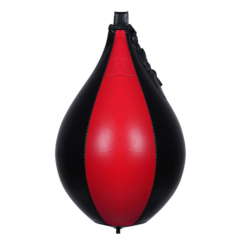 Pear black red stitching speed ball