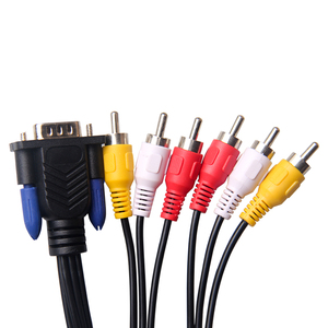 Hd15 enchufe macho VGA RCA Av convertidor Cable estéreo, VAG y 6 Rca adaptador de S-AV Cable de salida, s-video Cabo línea 6RCA VGA