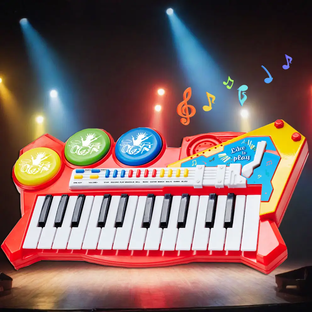 Juguetes de instrumentos musicales digitales para niños, tambor profesional de 25 teclas, teclado de Piano electrónico genial para niños principiantes