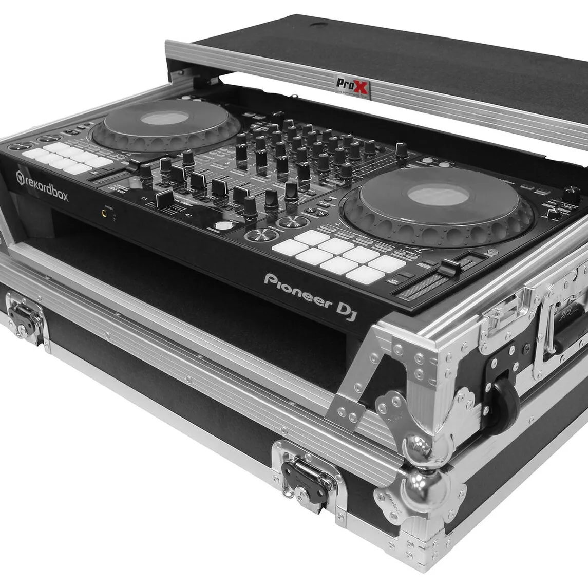 DDJ1000WLT Flight Case con ruedas y estante deslizante para Computadora Portátil para Pioneer 2017