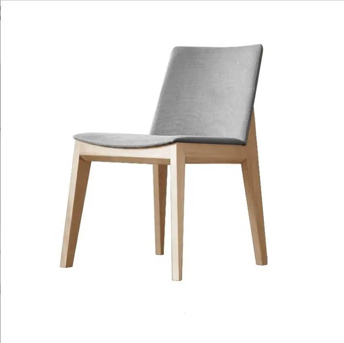 Nordic luxury fabric leather upholstered wood dining chairs