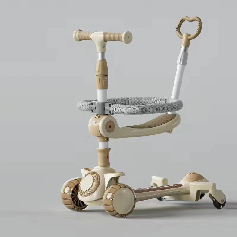 5cm 360 ° rueda/luz/música/silla/empujador/asiento de cuidado del bebé amarillo