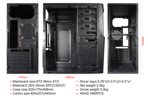 Caja de PC ATX caja de computadora de oficina hermosa caja de computadora de gabinete de CPU - Product Image 6