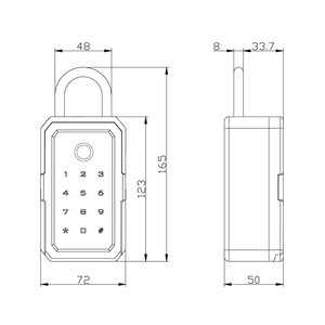Waterproof IP65 Keypad K3F Keyless <strong>Entry</strong> Fingerprint Password Card TTLock Tuya App Smart <strong>Key</strong> Box Code <strong>Lock</strong>