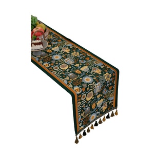 Mỹ phong cách retro ánh sáng sang trọng dệt 100% Polyester oilproof tùy chỉnh bảng <span class=keywords><strong>Runner</strong></span> trà Khăn trải bàn cho bàn ăn - Product Image 1