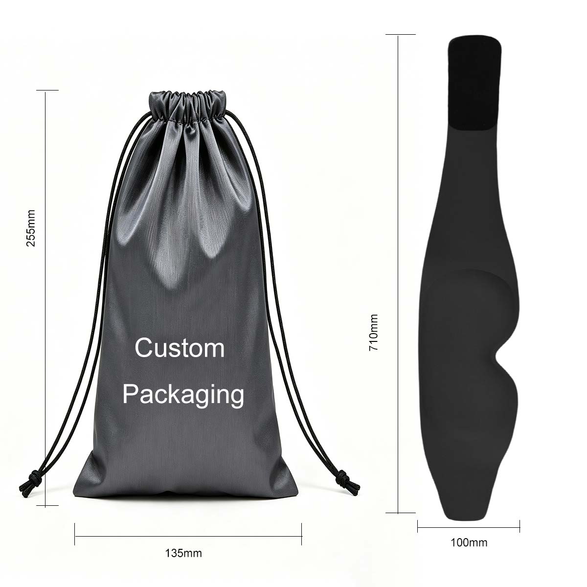 Black(Custom Drawstring Bag)