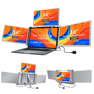 Patented Product 14-Inch ONE Cable Quad <strong>Monitor</strong> M1/M2/M3 Mac/Win <strong>Computers</strong> 60Hz Refresh Rate USB Input Gaming Office <strong>Use</strong> - Product Image 1