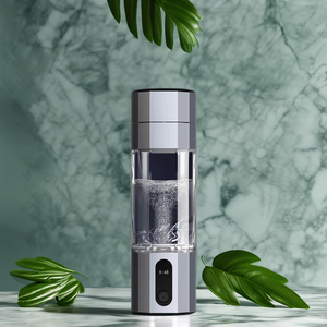 6000ppb H2 Water Bottle SPE PEM Hydrogen Water Electrolysis Generator Glass 5/10 Min Electrolysis Mode Hydrogen Rich Water Cup