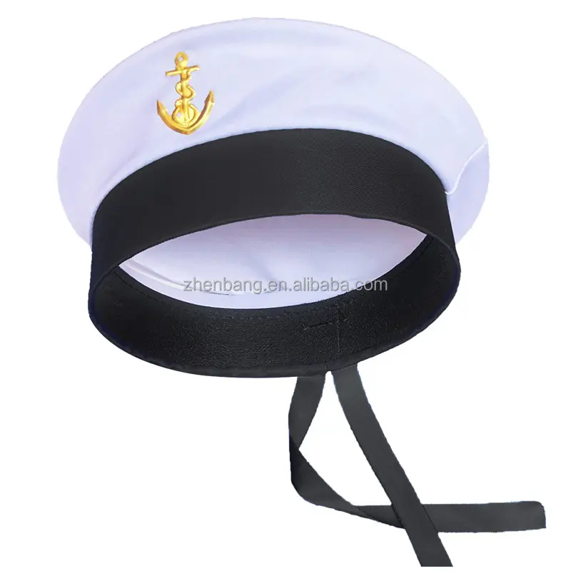 Profesional personalizado 100% algodón blanco personalizado marinero sombrero Cosplay