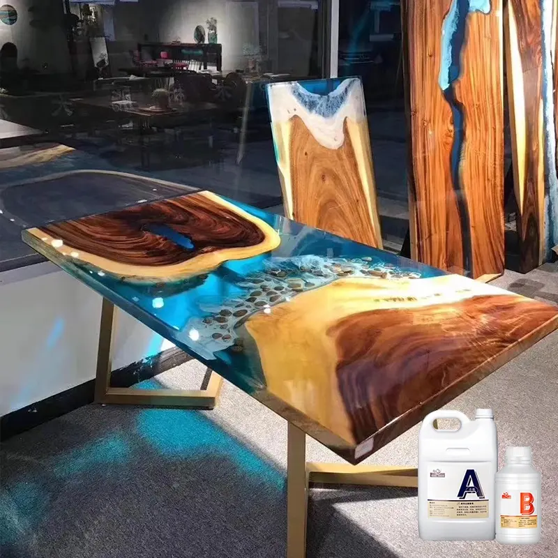 Adhesivo epoxi para madera 2:1 Adhesivos Resina epoxi Mesa de madera líquida joyeray resina epoxi y endurecedor transparente para artes y artesanías