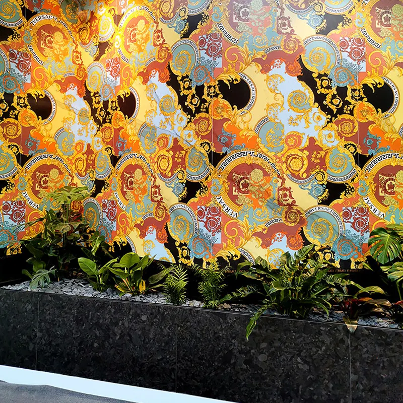 Primaverales de pared de lujo para decoración artística, azulejos de mural personalizados, lisos, clásicos, mejicanos, en relieve, azul, patrón esmaltado