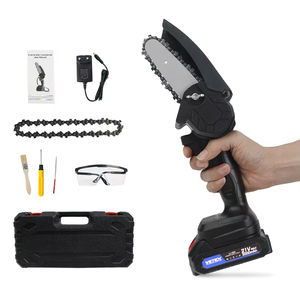 Fabrika toptan fiyat 4 "4-inch kılavuzu bar Mini tek el el taşınabilir elektrikli testere akülü zincir testere seti
