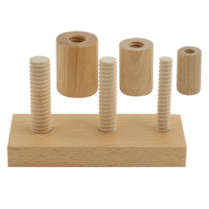 Three Screws Wooden Infant Toddler Sensory Training Grasp Release Exercises Hand-Eye Coordination Shape and Size <strong>Perception</strong> - Product Image 4