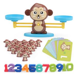 Children's Educational Montessori Math Monkey Digital Balance Scale Toys Penguin Match Balancing <strong>Counting</strong> Number Board Game - Product Image 1