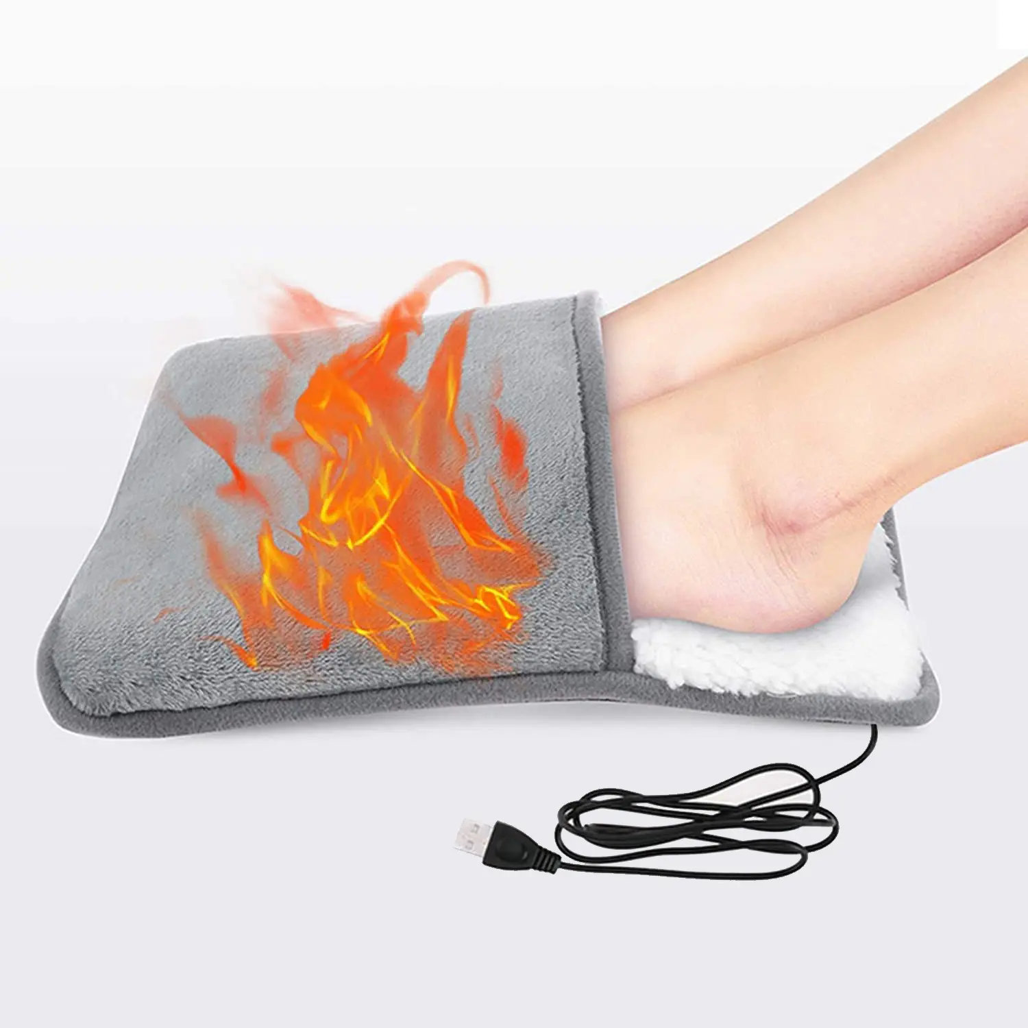 Zapatillas calentadoras para pies, calentador de manos eléctrico con USB, lavable, para invierno